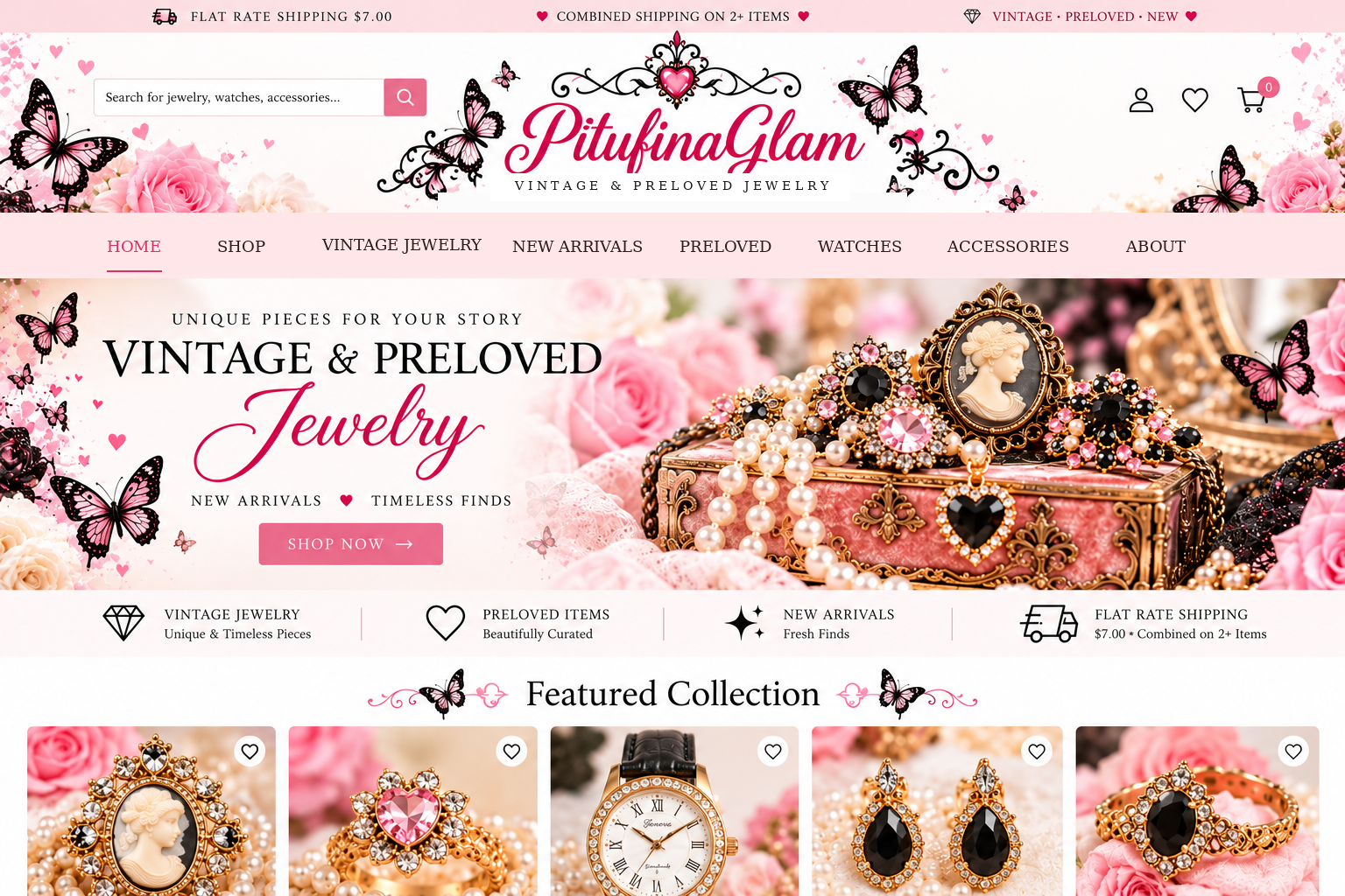 PitufinaGlam bright vintage and preloved jewelry storefront